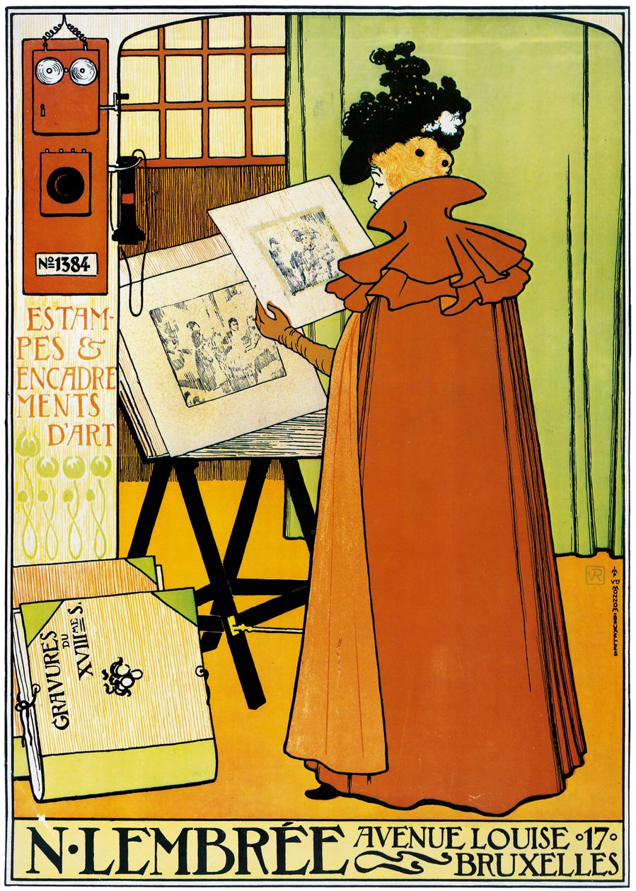 Werbeplakat der Kunsthandlung Lembree in Brüssel alkotó: Théo van Rysselberghe