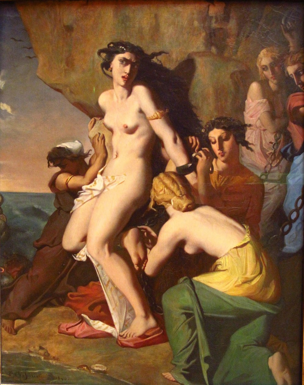 Andromeda a sziklához láncolta a nereidák által alkotó: Théodore Chassériau