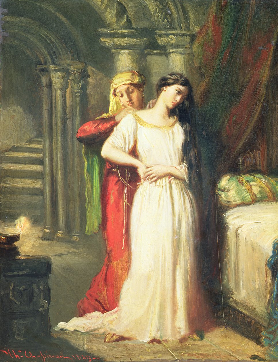 Desdemona visszavonul az ágyába, 1849 alkotó: Théodore Chassériau