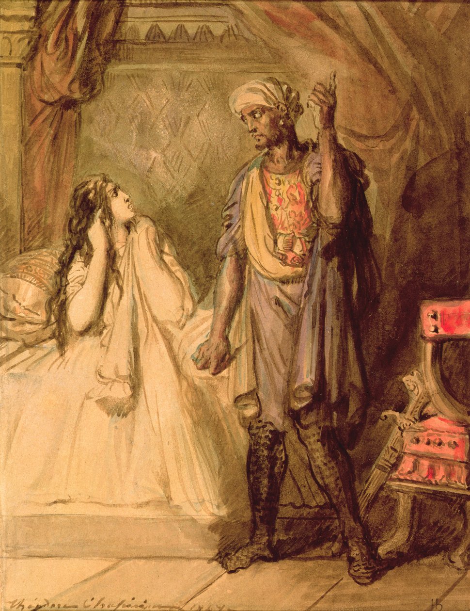 Desdemona és Othello, 1847 (gouache) alkotó: Théodore Chassériau