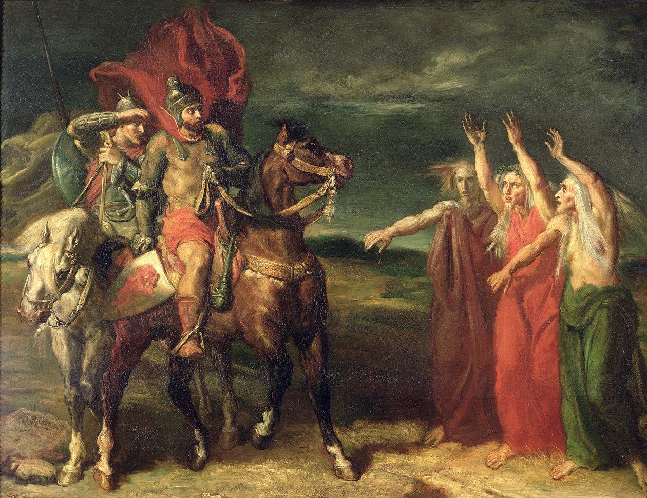 Macbeth és a három boszorkány, 1855 alkotó: Théodore Chassériau