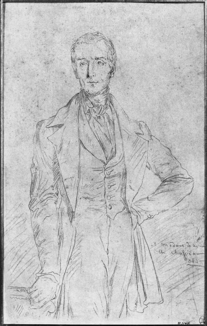 Alphonse de Lamartine portréja, 1844 alkotó: Théodore Chassériau