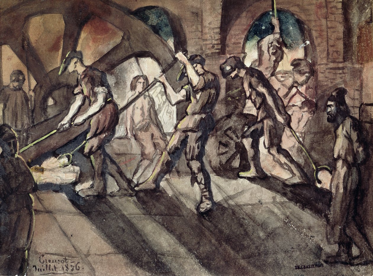 A creusot-i kovácsműhely 1836-ban alkotó: Théodore Chassériau