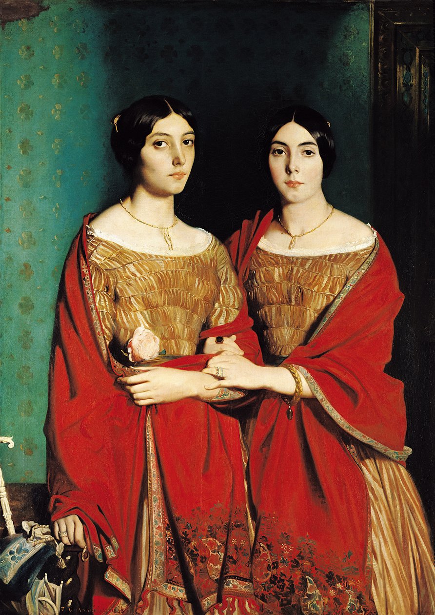 A két nővér, vagy Chasserio mesdemoiselles: Marie-Antoinette-Adele (1810-69) és Genevieve (Aline) (1822-71) a művésznő nővérei, 1843 alkotó: Théodore Chassériau