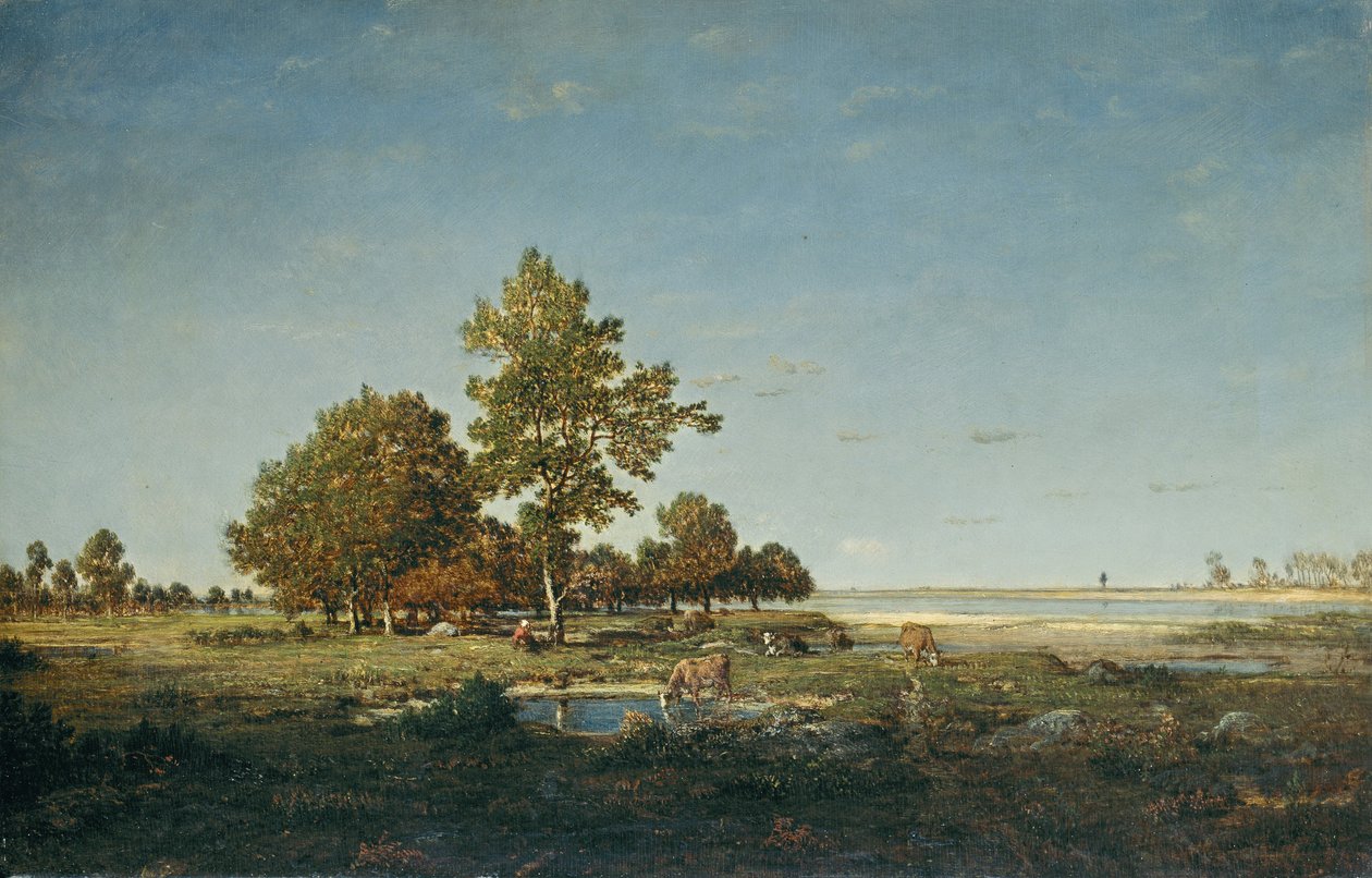 Tájkép egy facsoporttal alkotó: Pierre Etienne Theodore Rousseau