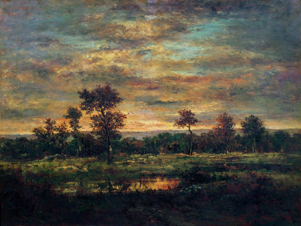 Tó az erdő szélén alkotó: Pierre Etienne Theodore Rousseau