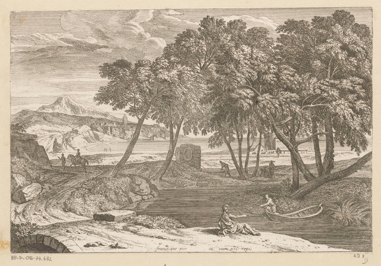 Árkádiai táj egy halász csónakban Suite de Paysages (sorozat címe) alkotó: Théodore