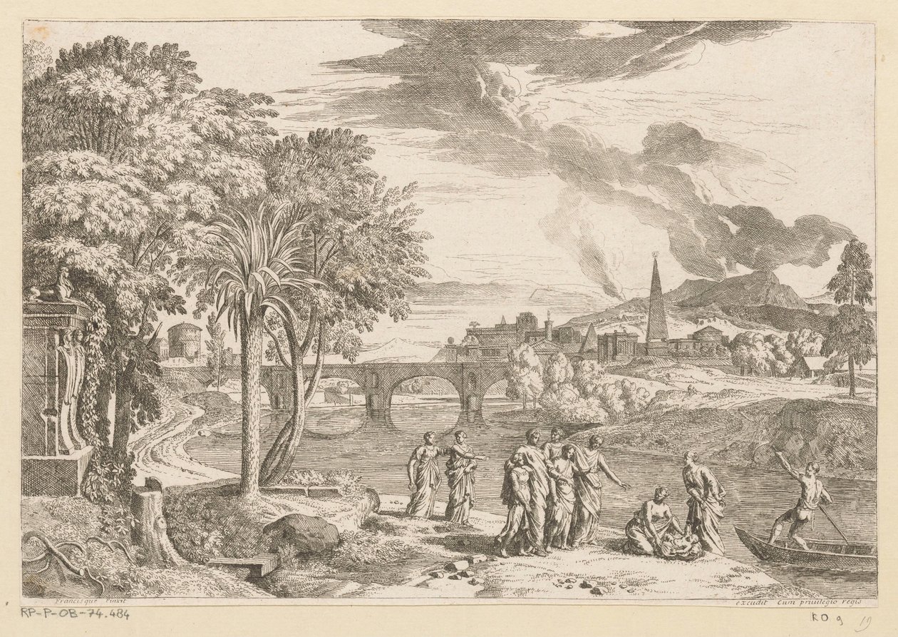 Mózest megtalálják Suite de Paysages (sorozat címe) alkotó: Théodore