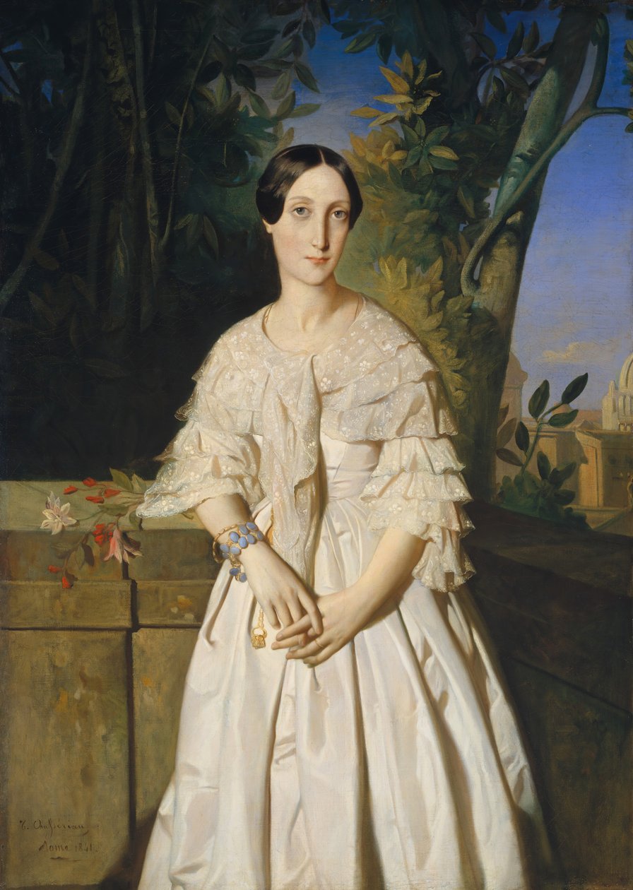 La Tour-Maubourg grófnője Marie-Louise-Charlotte-Gabrielle Thomas de Pange..., 1841. alkotó: Théodore Chassériau