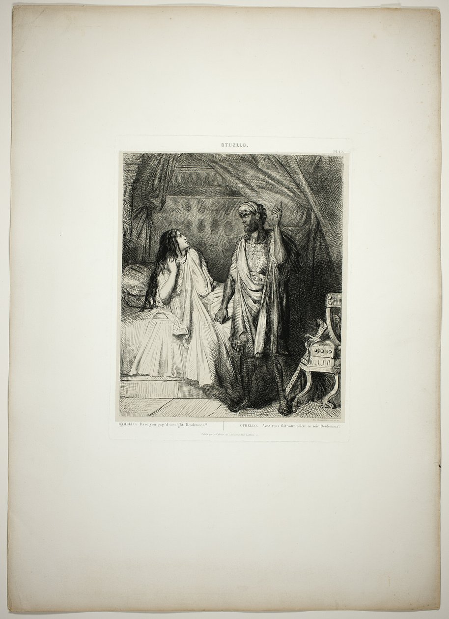 Imádkoztál ma éjjel, Desdemona, tizenkettedik tányér Othellótól. alkotó: Théodore Chassériau
