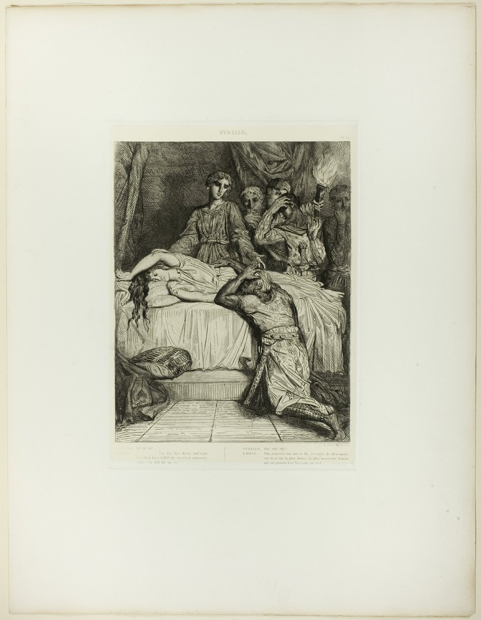 Ó! Ó! Ó, tizennégy tányér az Othello-tól alkotó: Théodore Chassériau