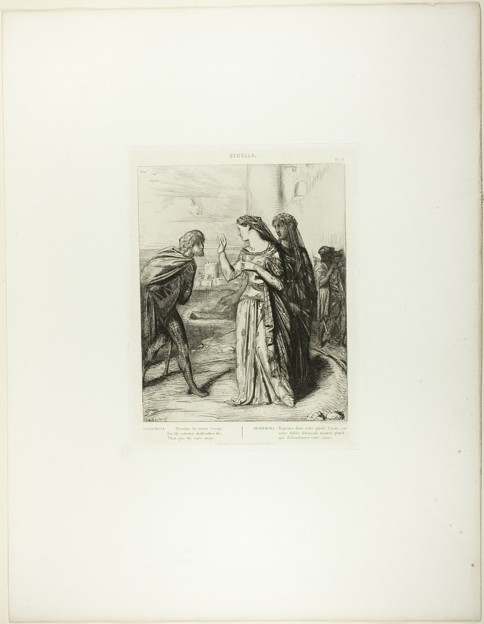 Ezért legyen Merry Cassio, 6. lemez (3. felvonás, 3. jelenet) az Othello-ból alkotó: Théodore Chassériau