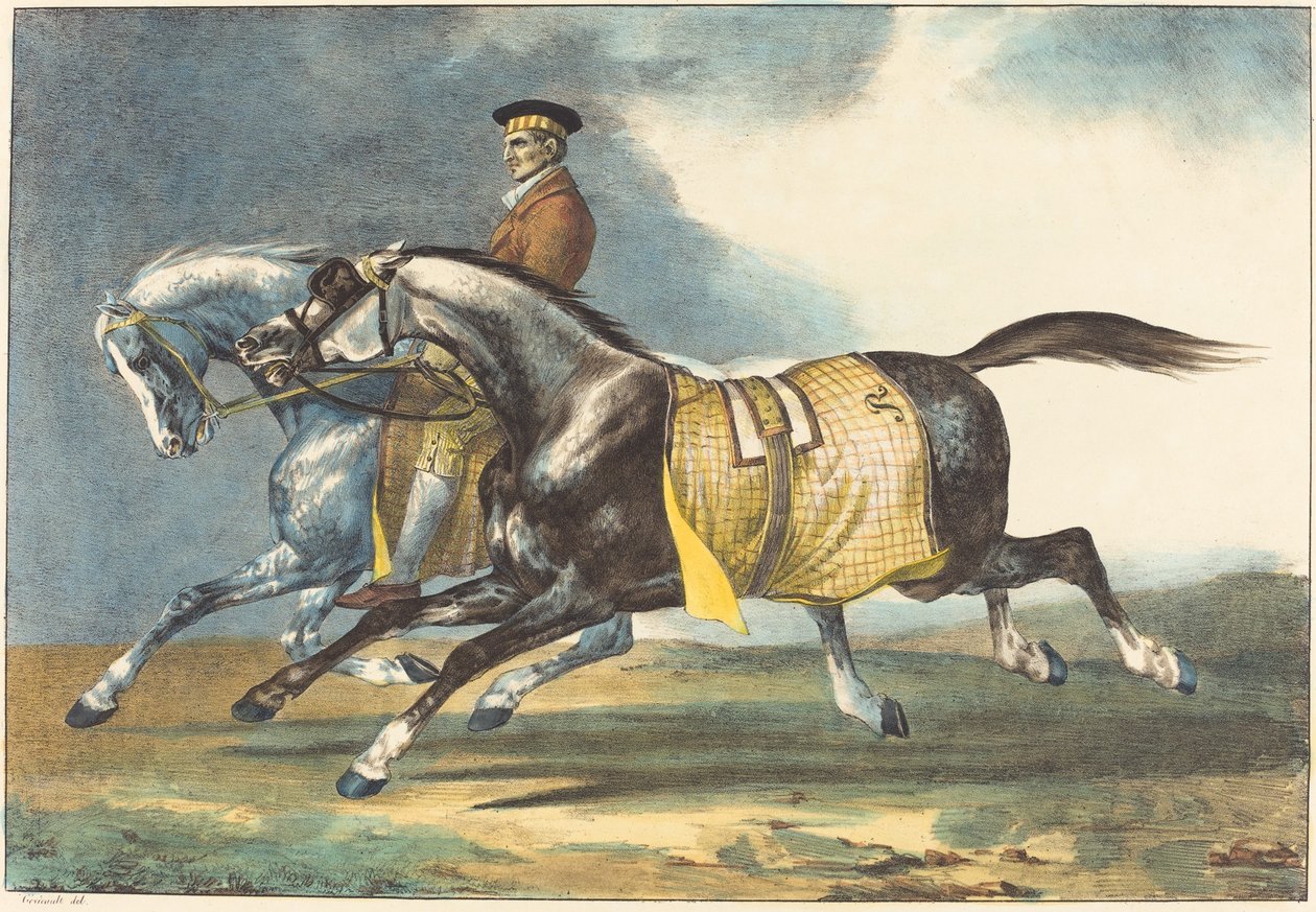 Két pettyes-szürke ló edz alkotó: Théodore Gericault and Léon Cogniet