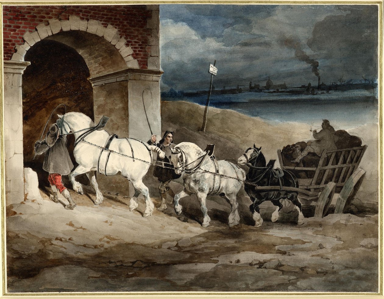 Géricault - A szénszekér, vagy Le Chariot, Route de Londres, 1821 körül, 1968,0210.28 alkotó: Theodore Gericault