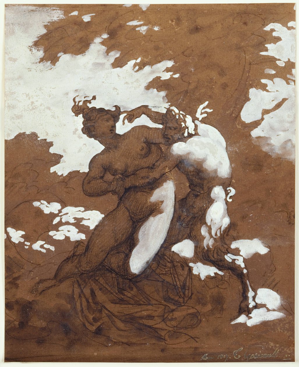 Szatír és nimfa alkotó: Theodore Gericault