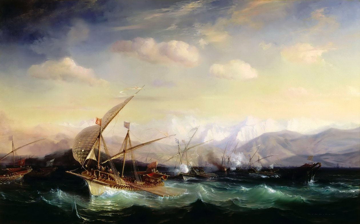 Andrea Doria szétszórta a spanyol flottát a Var torkolat előtt 1524-ben alkotó: Jean Antoine Theodore Gudin