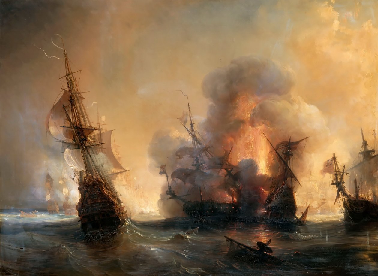 A lagosi tengeri csata 1693. június 27-én alkotó: Jean Antoine Theodore Gudin