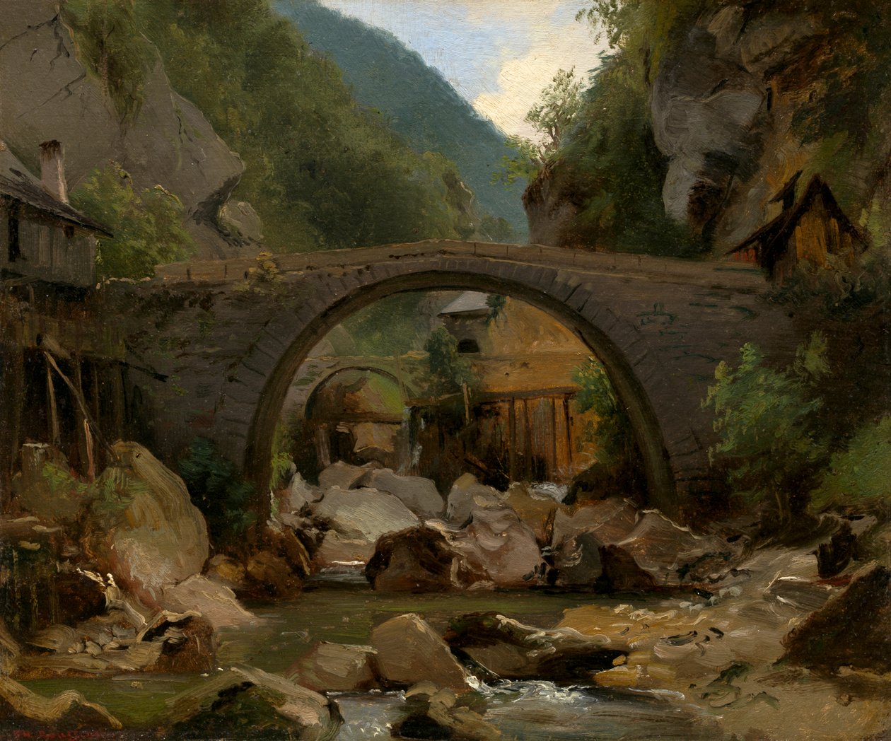 Hegyi patak az Auvergne-ben alkotó: Pierre Etienne Theodore Rousseau