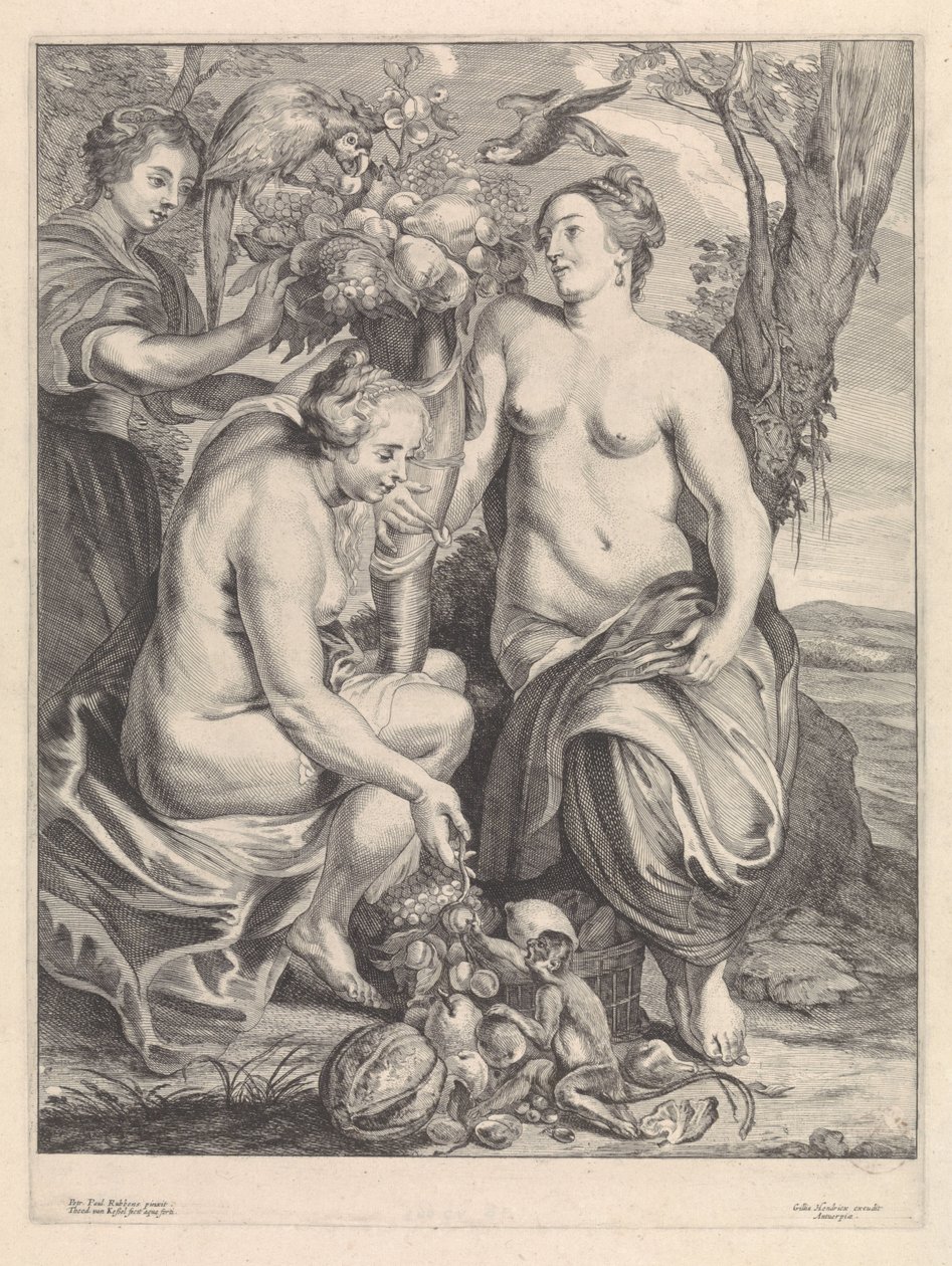 A bőség kürtje alkotó: Théodorus van Kessel