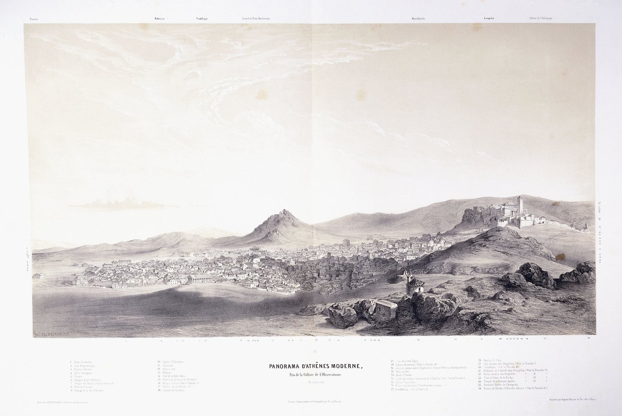Panoráma a modern Athénra alkotó: Théodose du Moncel