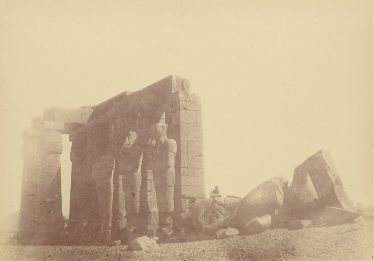(A Ramesseum kolosszusának közeli nézete) alkotó: Théodule Devéria