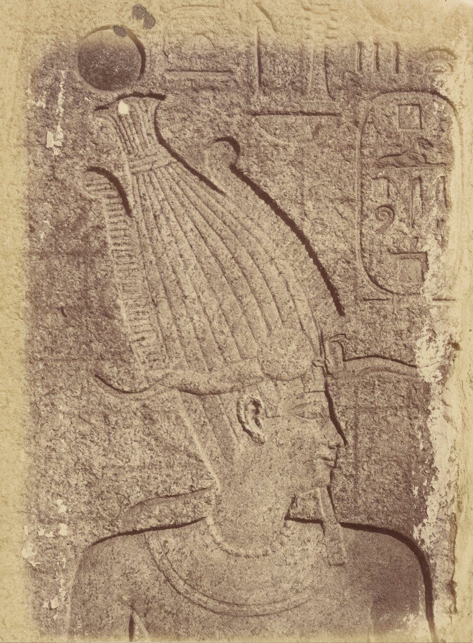 (Közelkép egy szoborról (egy fej profilja), Karnak) alkotó: Théodule Devéria