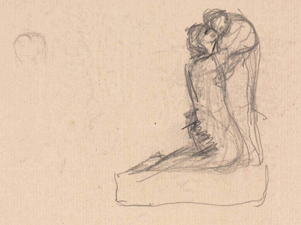 Vázlat két ölelő verso alakról. alkotó: Auguste Theodule Ribot