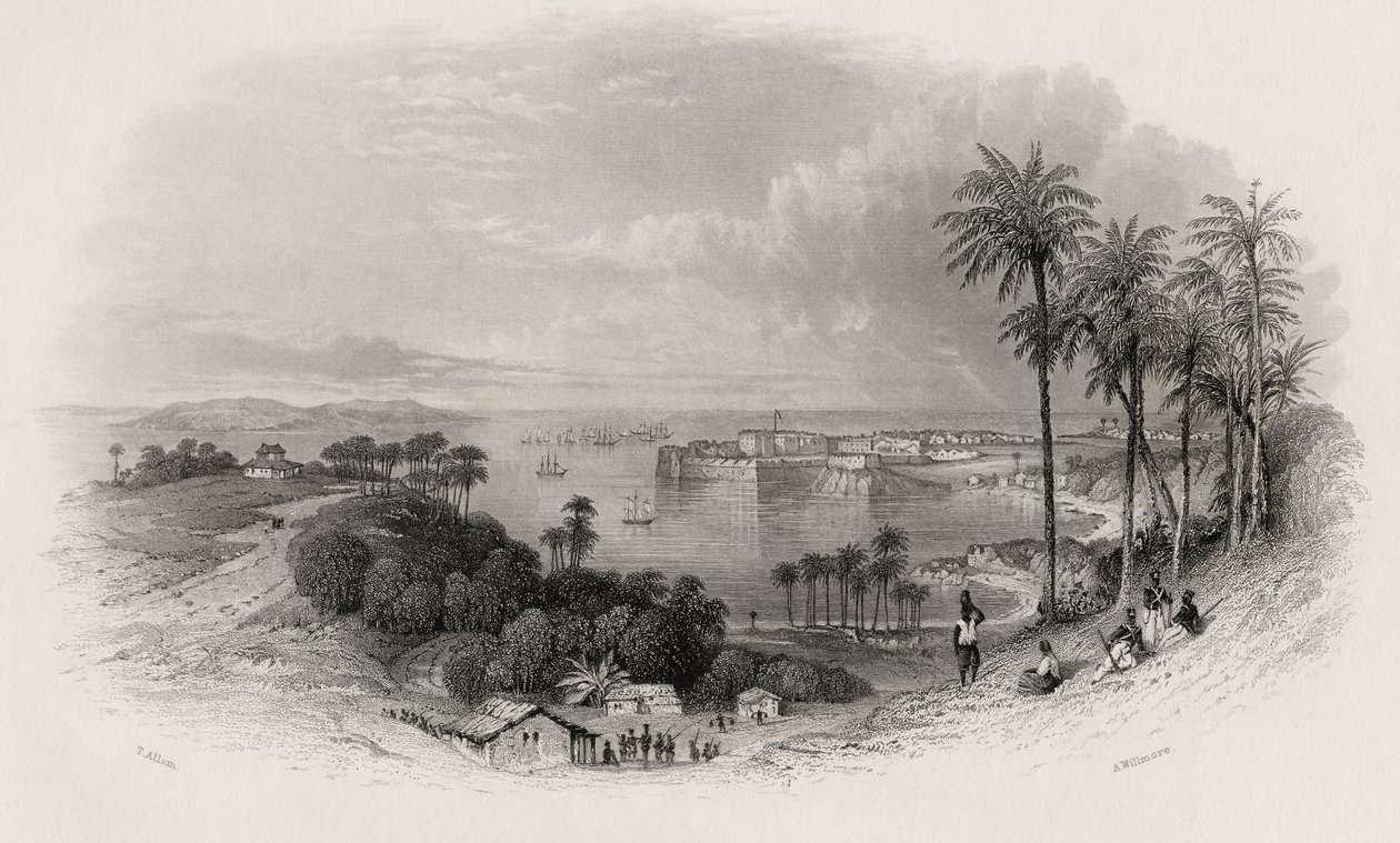 Bombay India, metszett A. Willmore (1814-88) alkotó: Thomas Allom
