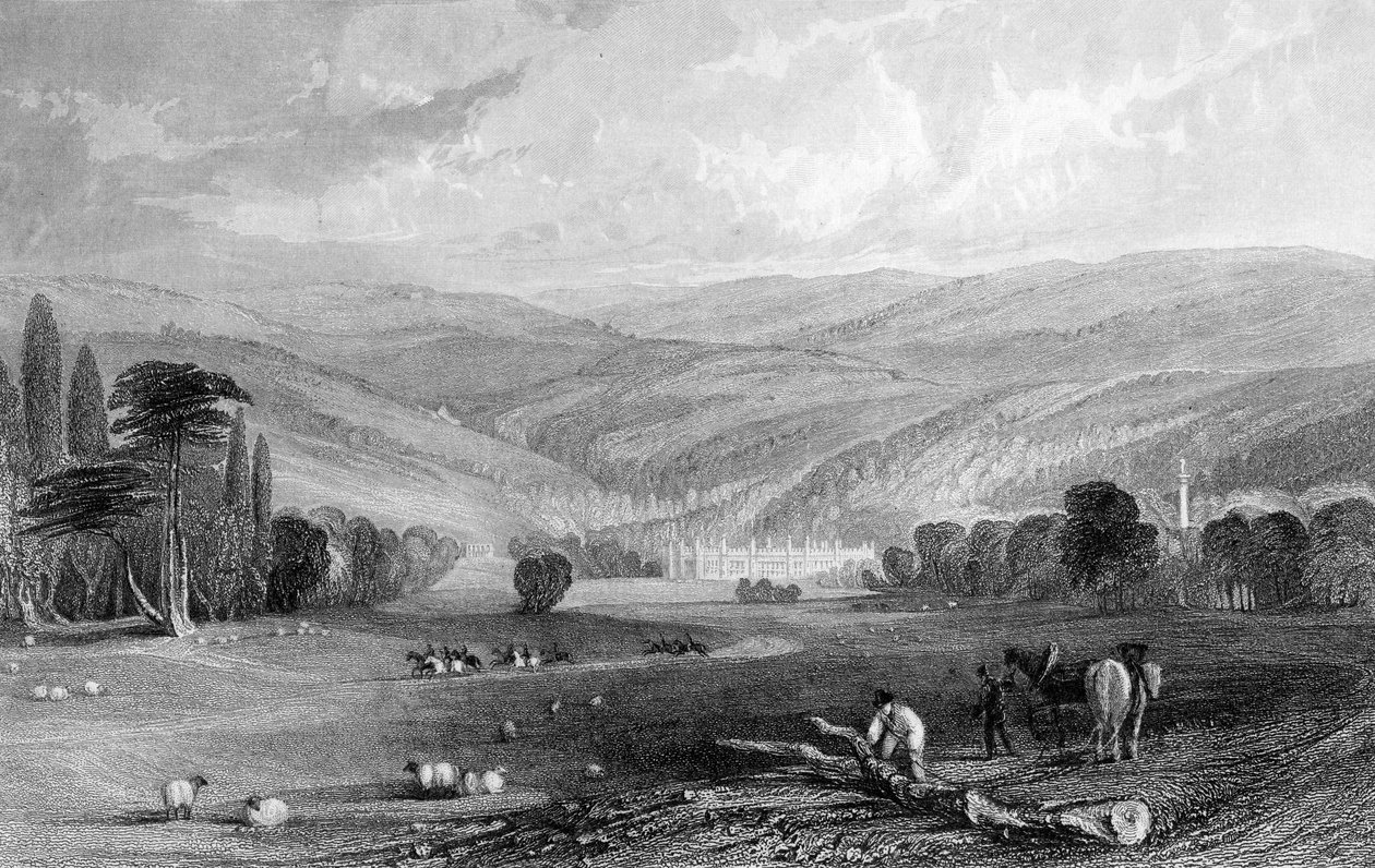 Gibside, Durham megye, 1835 alkotó: Thomas Allom