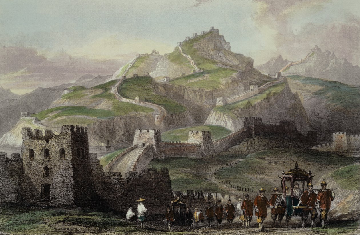 A Kínai Nagy Fal, George Newenham Wright (1790-1877 körül) "Kína egy sorozatban" című művéből (1843). alkotó: Thomas Allom