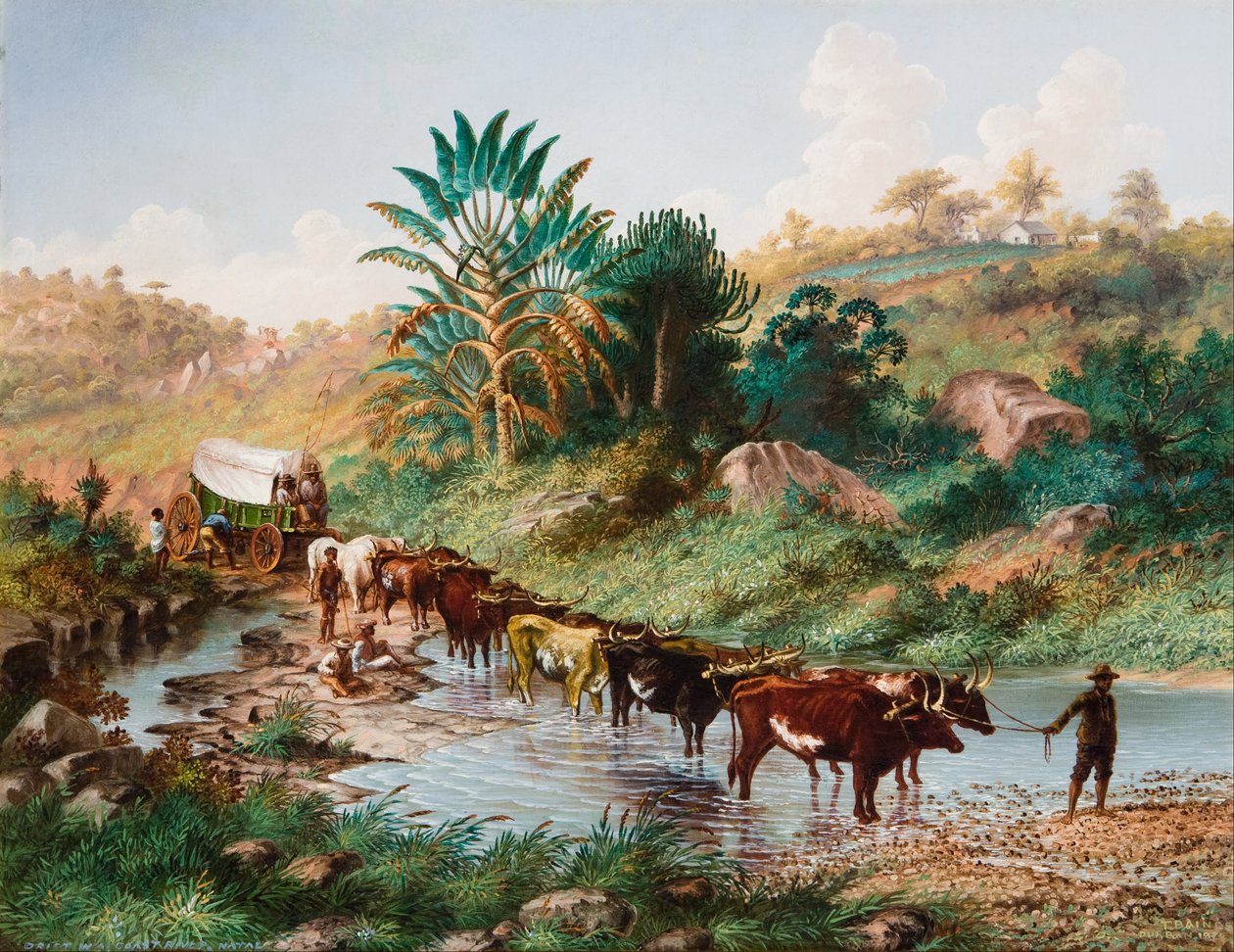 Wagon Crossing a Drift alkotó: Thomas Baines