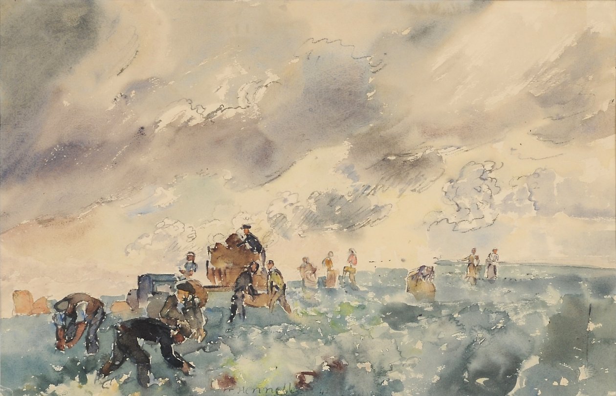 Burgonyaszedők, 1941 (wc papíron) alkotó: Thomas Barclay Hennell