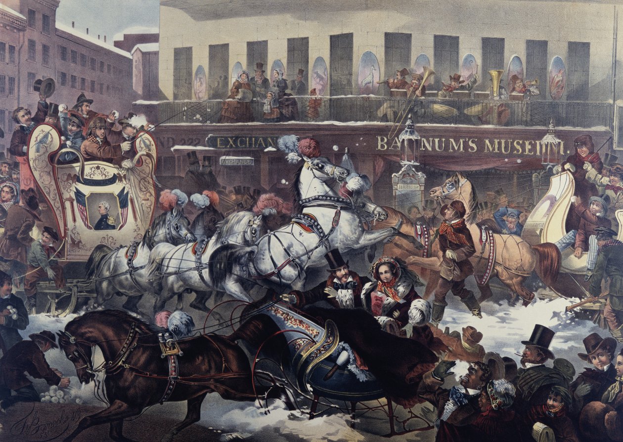 Szánkózás New Yorkban 1855 alkotó: Thomas Benecke