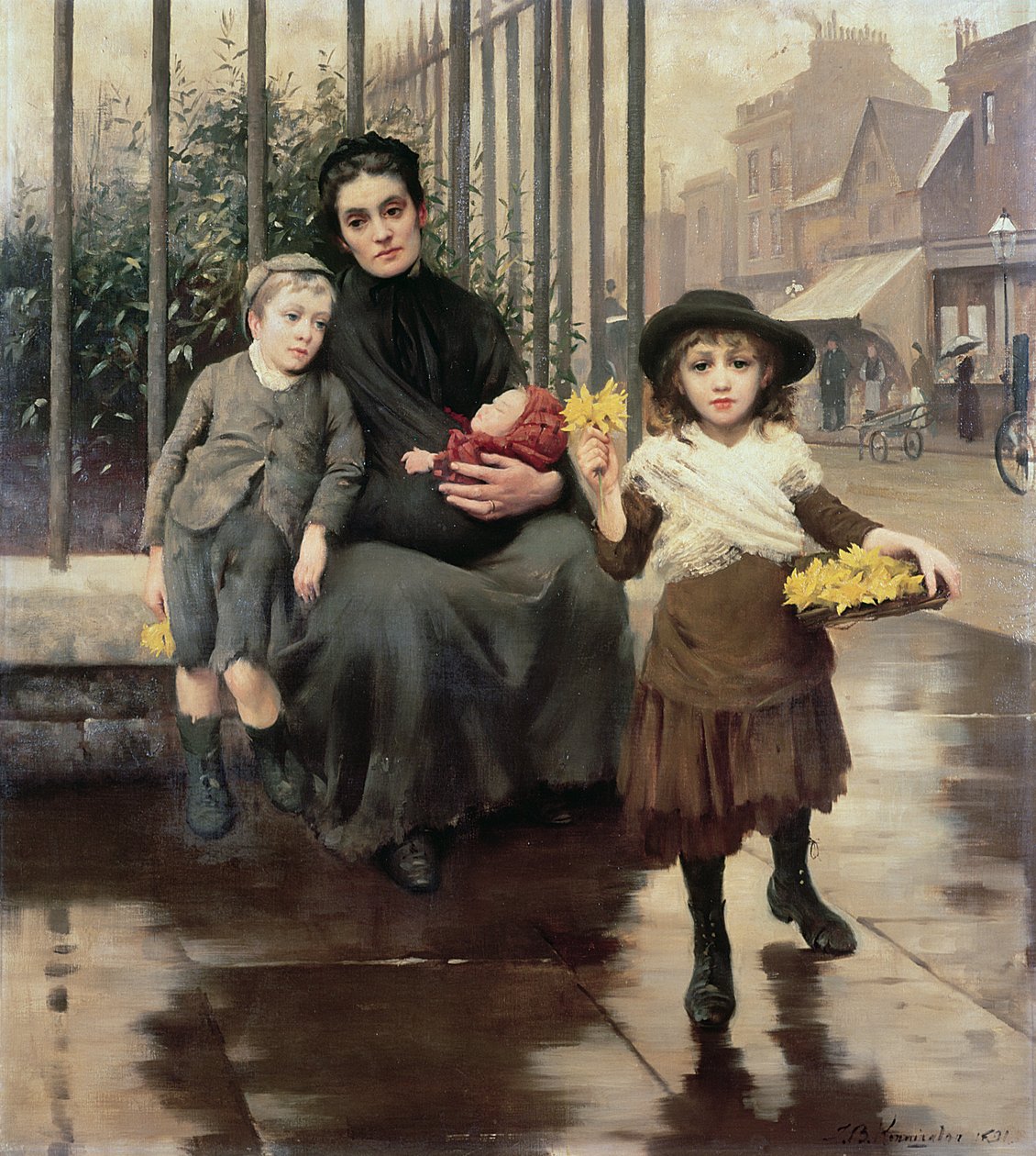 A szegénység csípése, 1891 alkotó: Thomas Benjamin Kennington