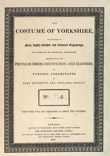 A Yorkshire-i kosztüm, IV. rész elülső borítója, George Walker, 1813 alkotó: Thomas Bensley