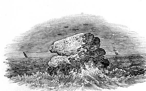 Egy szikla csónakokkal a History of British Birds, 1804 körüli kiadásból alkotó: Thomas Bewick