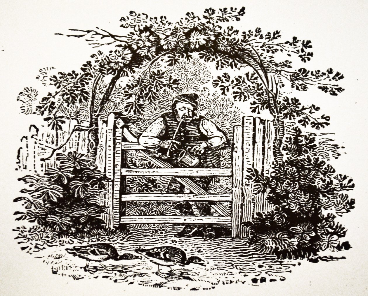 Vidéki ember, aki egy templomfelügyelőt dohányzik, 1804 alkotó: Thomas Bewick