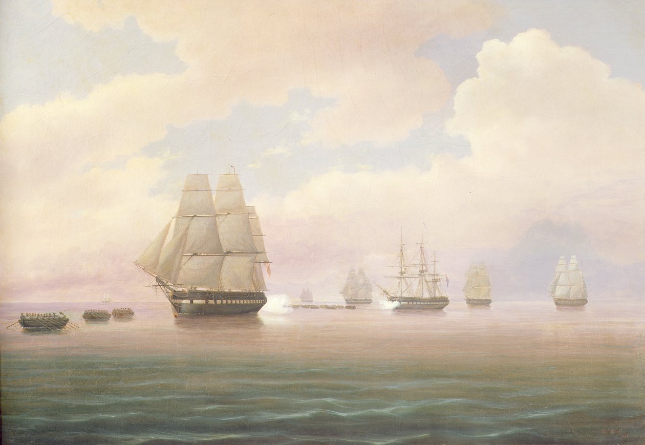 Menekülés az Egyesült Államok fregatt-alkotmányából, 1838 alkotó: Thomas Birch