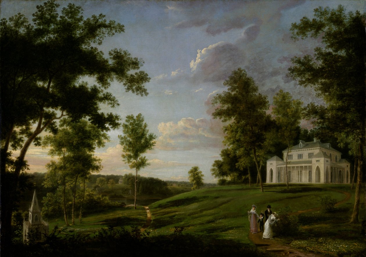 Sedgeley Park délkeleti nézete, James Cowles Fisher vidéki székhelye, Esq. alkotó: Thomas Birch