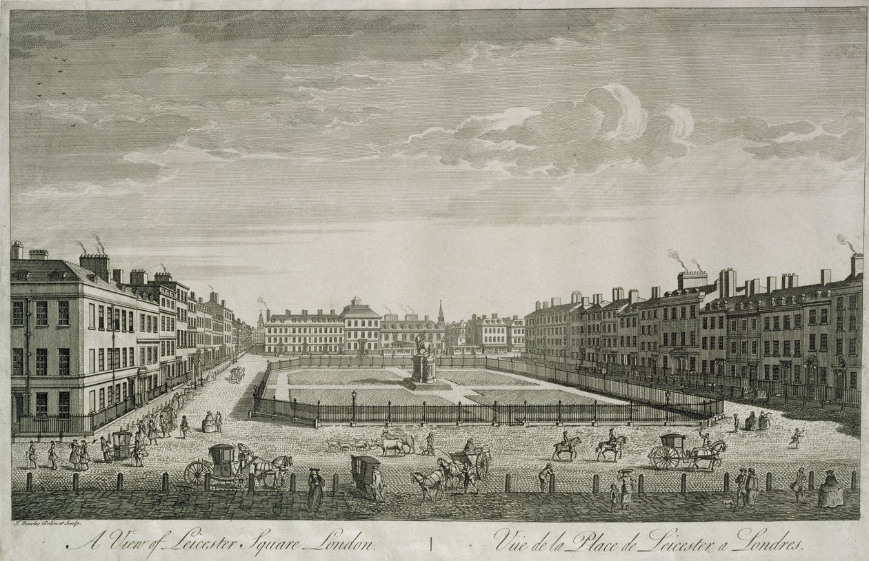 Kilátás a Leicester Square-re, 1753 alkotó: Thomas Bowles