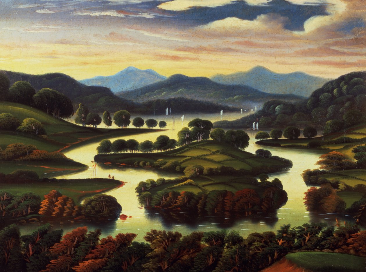 Táj (esetleg New York állam) 1850 körül alkotó: Thomas Chambers