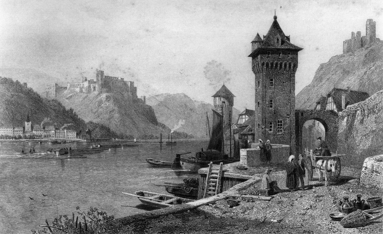 St. Goar, metszette: J. Outhwaite, nyomtatta: Cassell und Company alkotó: Thomas Charles Leeson Rowbotham