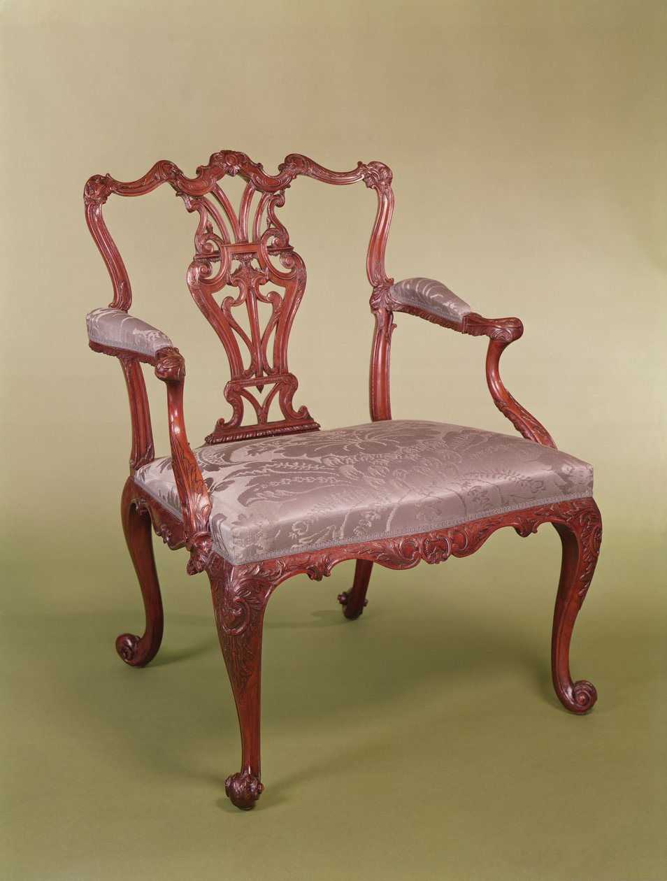 Thomas Chippendale fotel, 1760 körül (mahagóni) alkotó: Thomas Chippendale