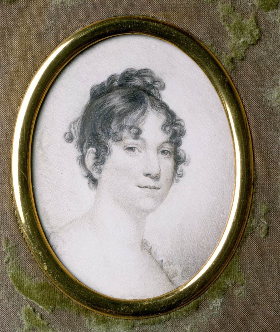 Dolley Madison (1768-1849) (ceruza elefántcsonton) alkotó: Thomas Christian Lubbers