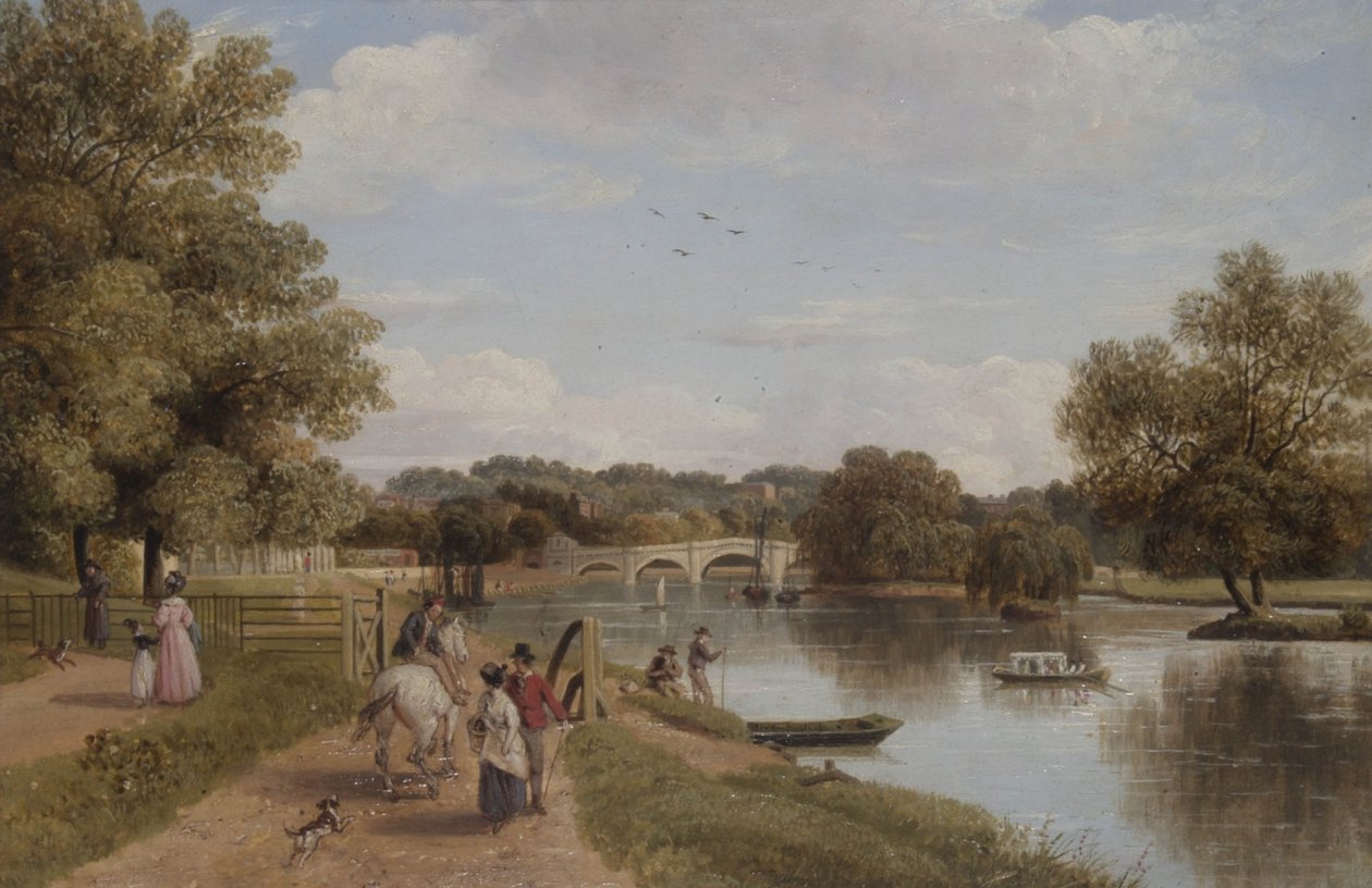 Richmond híd a vontatóútról, Surrey alkotó: Thomas Christopher Hofland