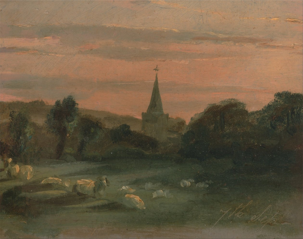 Stoke Poges templom (recto) alkotó: Thomas Churchyard