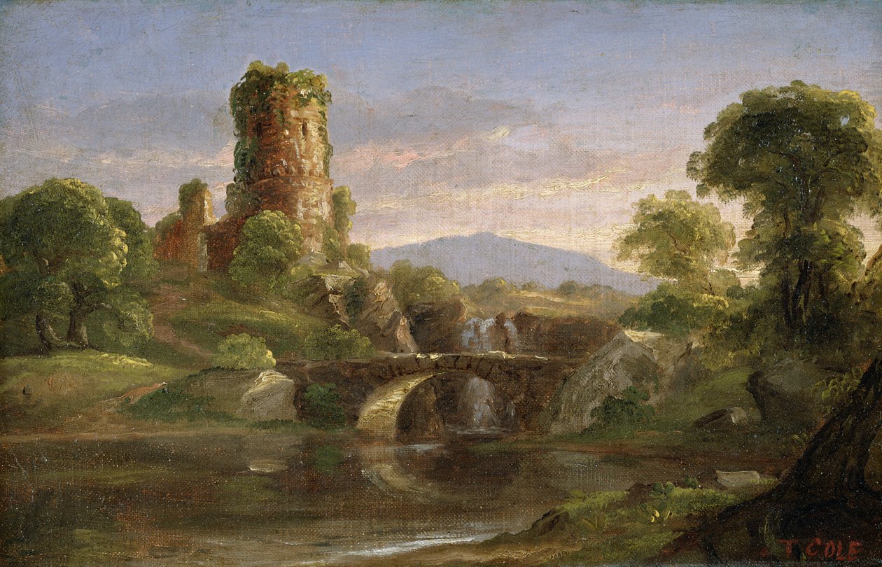 Vár és folyó alkotó: Thomas Cole