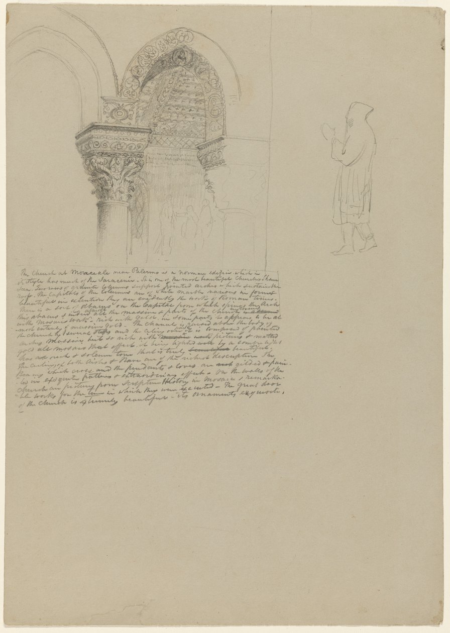 A monreale-i templom tőkéinek részletei, 1842 alkotó: Thomas Cole