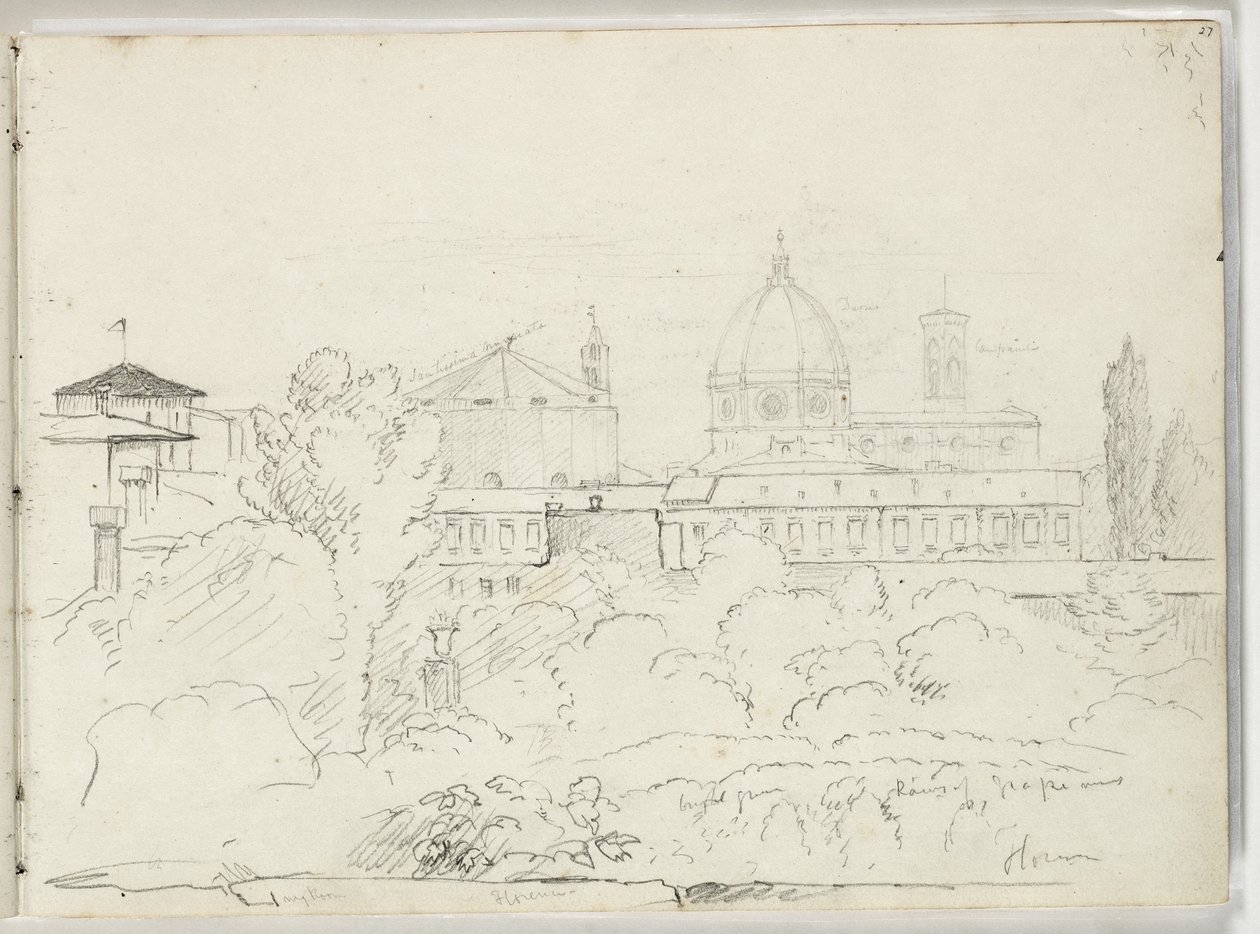 Firenze kilátással a dómra és a Campagnale-ra, 1831 alkotó: Thomas Cole