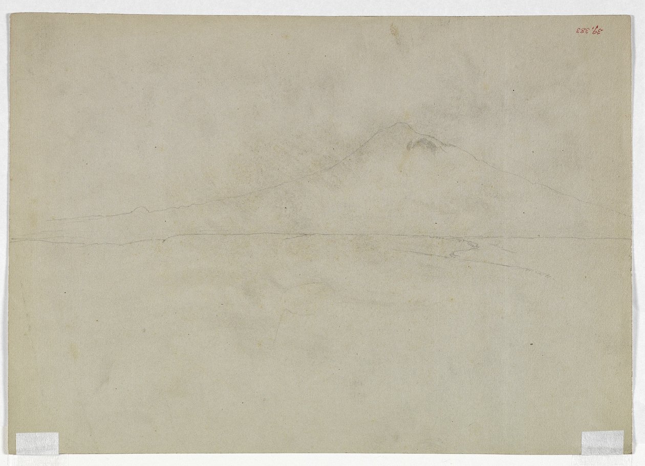 Mountain View (ceruza zöld szőtt papíron) alkotó: Thomas Cole